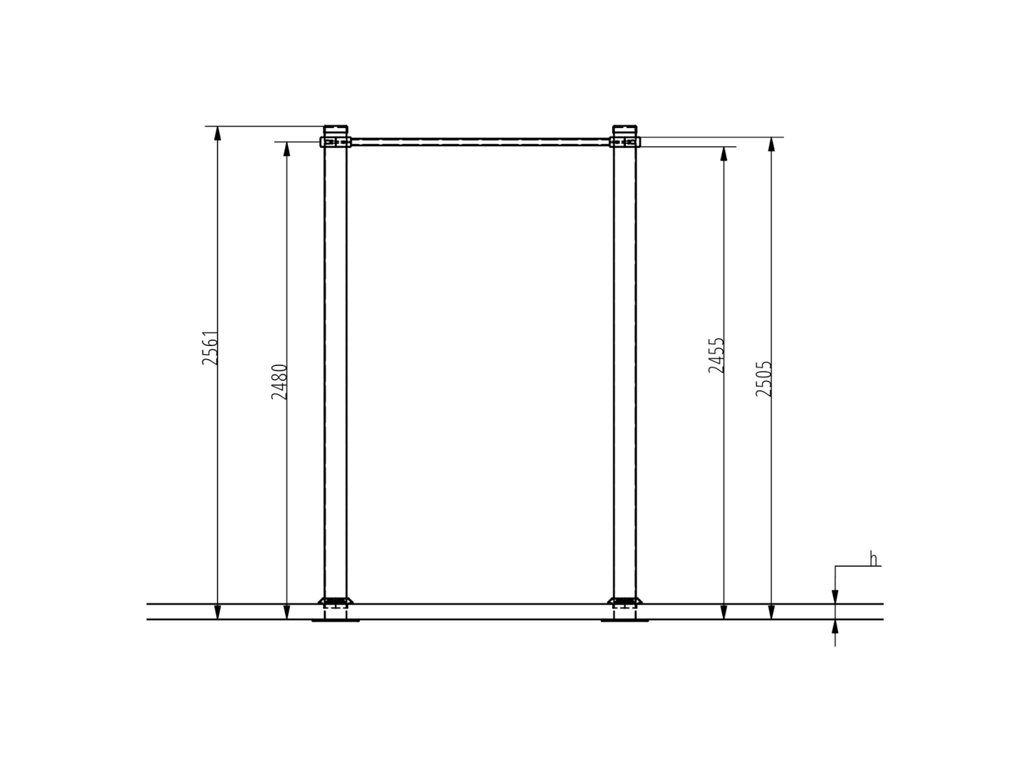 STRAIGHT PULL UP BAR 1500