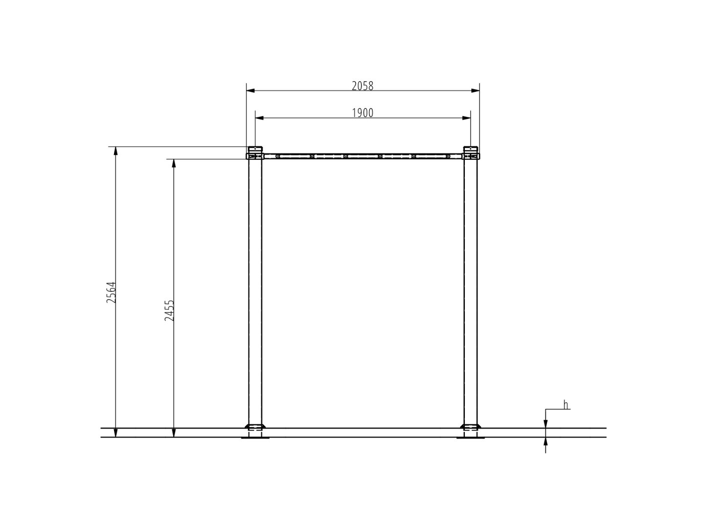 HORIZONTAL WAVE PULL UP BAR 1900