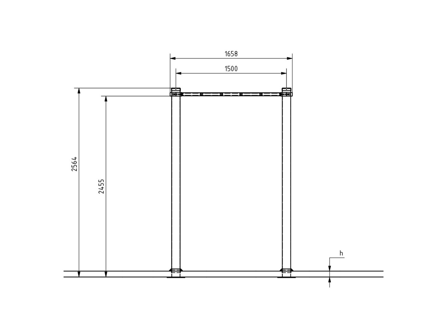 HORIZONTAL WAVE PULL UP BAR 1500