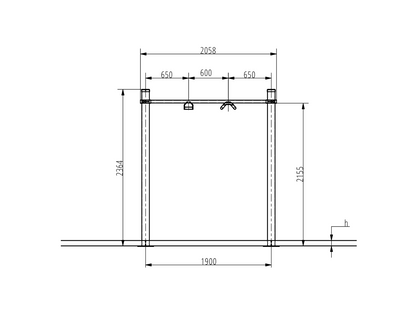 NARROW PULL UP BAR 1900